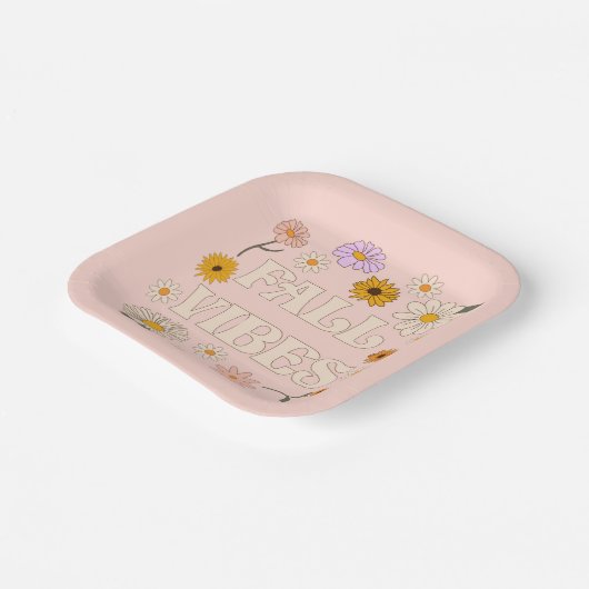 Pink Fall Vibes Pappteller (Gewinkelt)