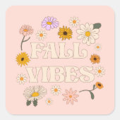 Pink Fall Vibes Quadratischer Aufkleber (Vorderseite)