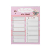 Pink Familienmahlplaner Notepad mit Koala Notizblock (Rotiert)