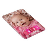 Pink Family Geburtstag Custom Flexible Foto Magnet (Rechte Seite)