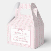 Pink Fancy Floral Baby Shower Gable Favor Geschenkschachtel (Rückseite)