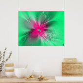 Pink Fantasy Blume auf grün, Poster (Küche)