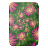 Pink Fantasy Blume Moderne Abstrakte Fraktal Kunst Badematte (Vorderseite Vertikal)