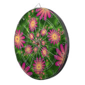 Pink Fantasy Blume Moderne Abstrakte Fraktal Kunst Dartscheibe (Vorderseite rechts)