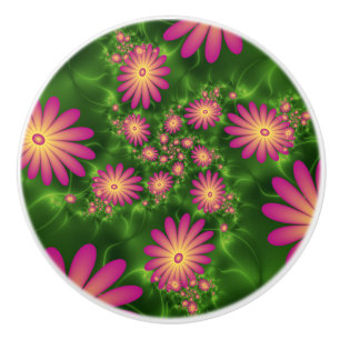 Pink Fantasy Blume Moderne Abstrakte Fraktal Kunst Keramikknauf