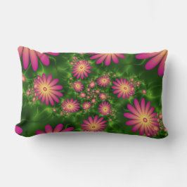 Pink Fantasy Blume Moderne Abstrakte Fraktal Kunst Lendenkissen
