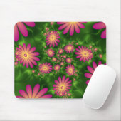 Pink Fantasy Blume Moderne Abstrakte Fraktal Kunst Mousepad (Mit Mouse)