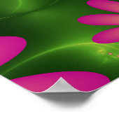 Pink Fantasy Blume Moderne Abstrakte Fraktal Kunst Poster (Ecke)
