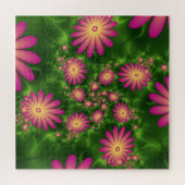 Pink Fantasy Blume Moderne Abstrakte Fraktal Kunst Puzzle (Horizontal)