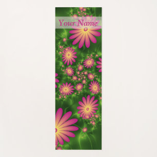 Pink Fantasy Blume Moderne Abstrakte Fraktal Name Yogamatte