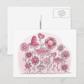 Pink Fantasy-Blume Postkarte (Vorne/Hinten)