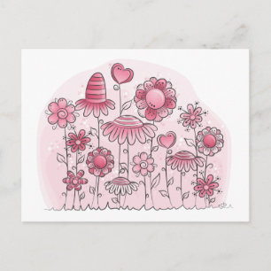 Pink Fantasy-Blume Postkarte