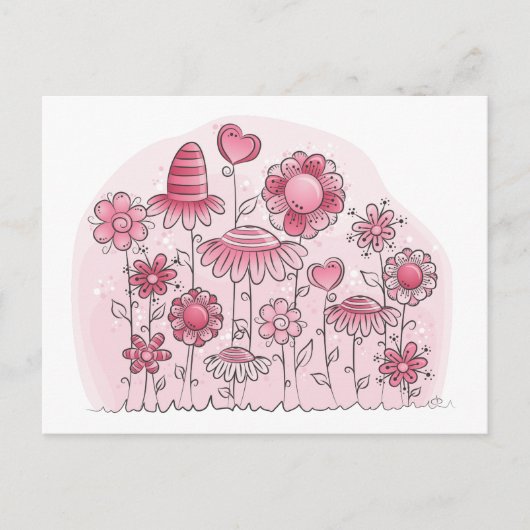 Pink Fantasy-Blume Postkarte (Vorderseite)