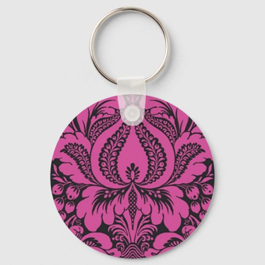 Pink Fantasy Floral Key Chain Schlüsselanhänger (Vorderseite)