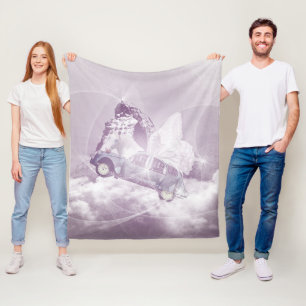 Pink Fantasy Flying Horse Butterfly Fairy Flügel Fleecedecke