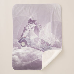 Pink Fantasy Flying Horse Butterfly Fairy Flügel Sherpadecke