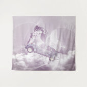 Pink Fantasy Flying Horse Butterfly Fairy Flügel Wandteppich (Vorderseite (Horizontal))