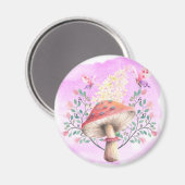 Pink Fantasy Garden Print Magnet (Vorderseite/Rückseite)