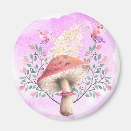 Pink Fantasy Garden Print Magnet (Vorne)