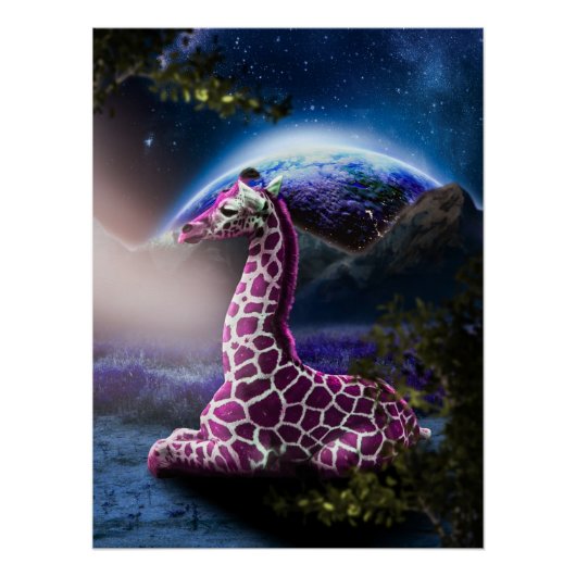 Pink Fantasy Giraffe Poster (Vorderseite)