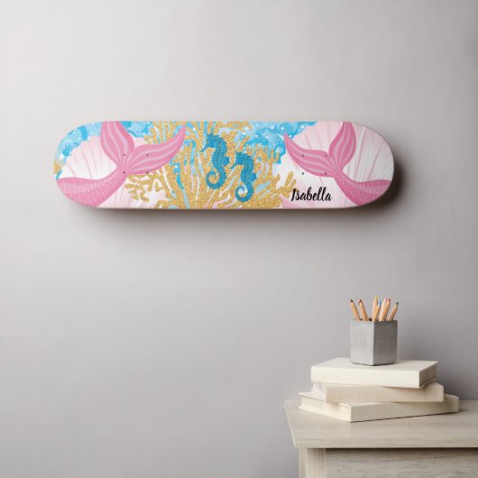 Pink Fantasy Mermaid Life Skateboard (Wandkunst (Horz))