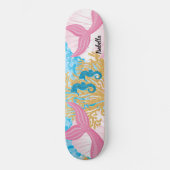 Pink Fantasy Mermaid Life Skateboard (Vorderseite)