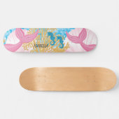 Pink Fantasy Mermaid Life Skateboard (Horizontal)