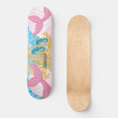 Pink Fantasy Mermaid Life Skateboard (Vorderseite)