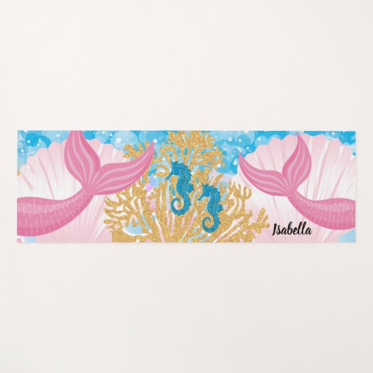 Pink Fantasy Mermaid Life Yogamatte (Vorderseite (Horizontal))