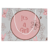 Pink-farbene Babydusche Geschenk Große Geschenktüte (Rückseite)