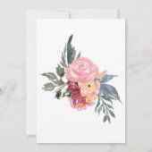 Pink-farbene Blume glücklicherweise immer nach Typ Einladung (Rückseite)