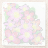 Pink-farbene Blume Untersetzer (Rückseite)
