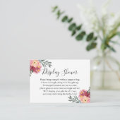 Pink-farbene Blumenzeiger-Brautparty-Geschenkmarke Begleitkarte (Stehend Vorderseite)