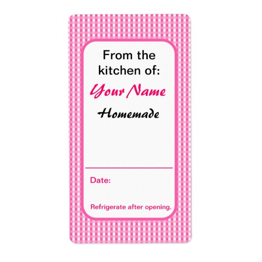 Pink-farbene Creme-Labels aus der Küche von (Vorne)