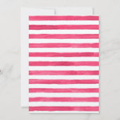 Pink-farbene Streifen und goldene Buchstaben Einladung (Rückseite)