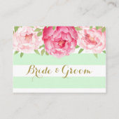 Pink-farbene Tischplattentafeln mit Pink-Streifen Platzkarte (Rückseite)