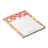 Pink farbenfroh Polka Dot Notepad Notizblock (angewinkelt)