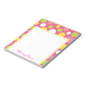 Pink farbenfroh Polka Dot Notepad Notizblock (Rotiert)