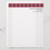 Pink-farbige Polka-Punktmuster Briefbogen (Vorne/Hinten)