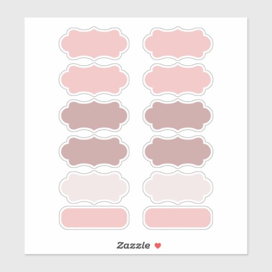 Pink-Farbtöne kreieren Ihre eigenen Vinyl-Labels Aufkleber (Blatt)