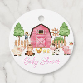 Pink Farm Animals Baby Dusche Geschenkanhänger