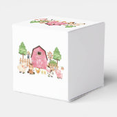 Pink Farm Animals Baby Dusche Geschenkschachtel (Rückseite)