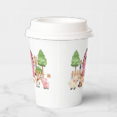 Pink Farm Animals Baby Dusche Pappbecher (Rechts)