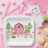 Pink Farm Animals Baby Dusche Pappteller (Party)