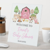 Pink Farm Animals Baby Dusche Sockelschild (In Situ)