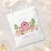 Pink Farm Animals Geburtstagsparty Geschenktütchen (Ausgeschnitten)