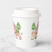 Pink Farm Animals Geburtstagsparty Pappbecher (Rechts)