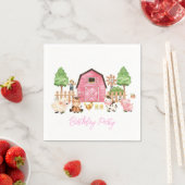 Pink Farm Animals Geburtstagsparty Serviette (Beispiel)