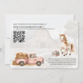 Pink Farm Baby Dusche Einladung (Rückseite)