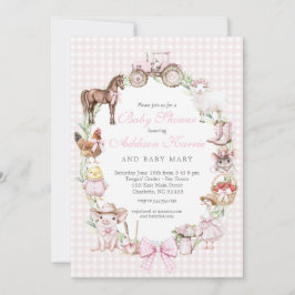 Pink Farm Baby Shower invitation Einladung